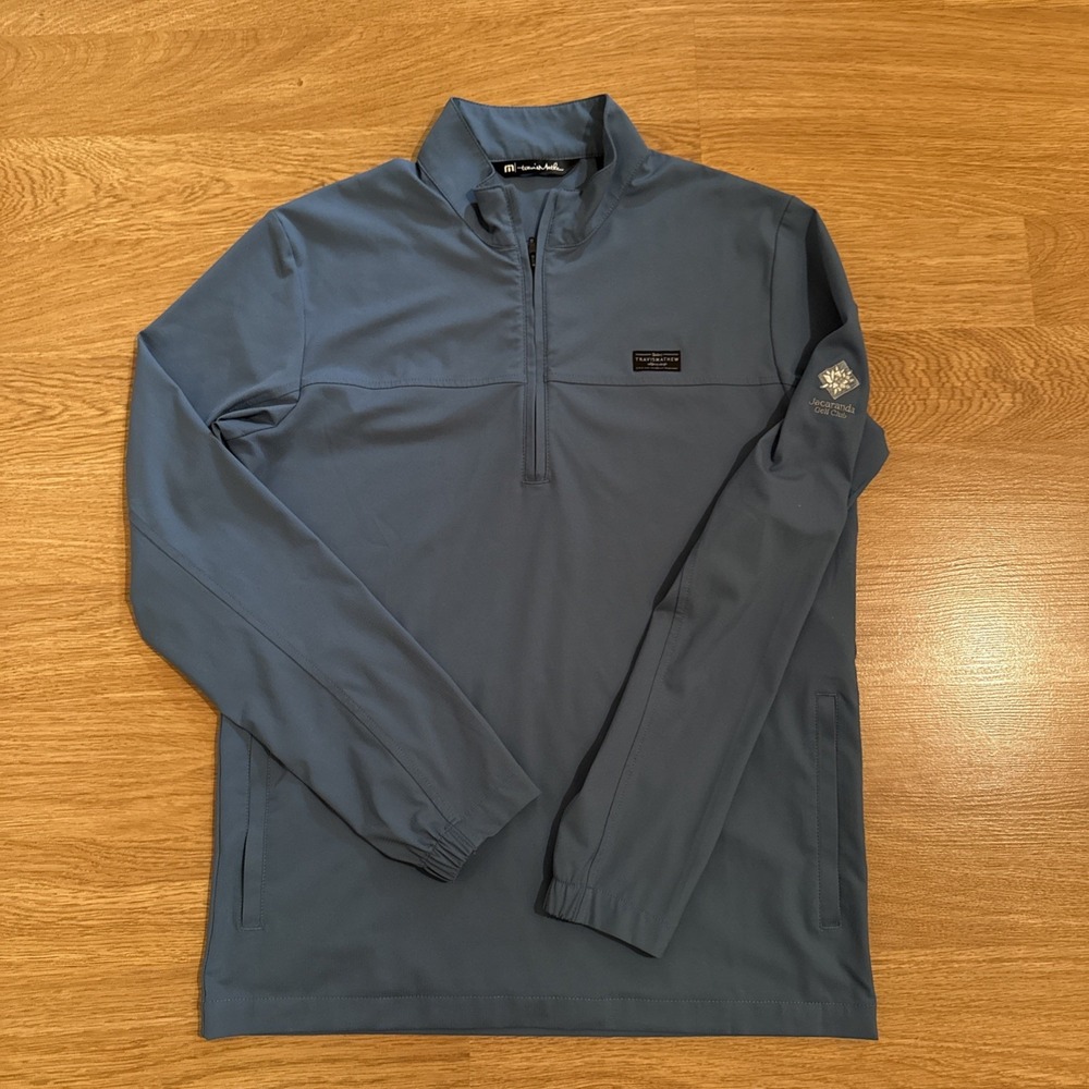 Travis Mathew Wanderlust 1/4 Zip Pullover Men's Small Blue Performance Stretch